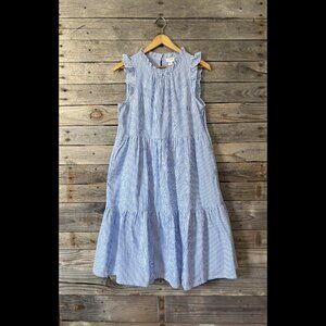 NWT J.Crew Blue & White Striped Tiered Lined Sleeveless Dress w Pockets- Size 6P